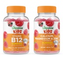 Lebensfähiges Vitamin B12 Kinder + Calcium Magnesium & Zink Kinder, Gummis Bundle - Große Verkostung, Vitamin-Ergänzung, Glutenfrei, GVOfrei, Kaugummi