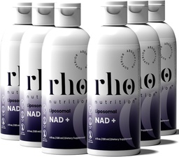Rho Nutrition Liposomal NAD+ – Integratore Liquido Progettato per aiutare l'assorbimento – Forma attiva di NAD+ Aiuta a sostenere la salute cellulare normale, l'invecchiamento sano, il metabolismo energetico e la vitalità – 6 pacchetto