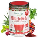 MacroLife Naturals Miracle Reds Superfood Supplement Pulver Antioxidantien Polyphenole Enzyme Probiotics - Raw Non-GMO Organic Vegan Gluten & Dairy Free (30 Portionen)