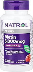 Natrol Biotin 5.000mcg Schnellauflösen, 90 Tabletten