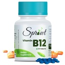 Sprowt Plant Based Vitamin B12 Tablets | Active form of Methylcobalamin Vitamin B12 Supplements for Men & Women | Improves Digestion and Nerve Health | 30 Tablets | Pack of 1