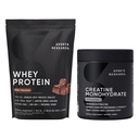 Sports Research® Creatine Monohydrate (10,58 oz) und Dutch Chocolate Whey Protein (2 lbs), The Dynamic Duo for Lean Muscle Building, Verbesserung der Leistung und Ausdauer Erholung