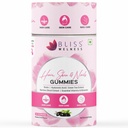 Bliss Welness Hair, Skin & Nails Gummies with Biotin, Hyaluronic Acid, Green Tea Extract, Bamboo Shoot & Multivitamin and Minerals | Supports Hair Strength, Skin Hydration & Nail Health | Passion Fruit Flavor, 30 Gummies