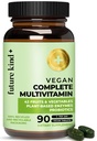 Future Kind Vegan Multivitamins Complete - 42-in-1 Vegan Multivitamins für Frauen und Männer mit Enzymen, B12, Zink, & Probiotics for Digestion (90 Tabs in Recycled Bottle)