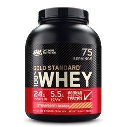 Optimum Nutrition Gold Standard 100% Whey Protein Pulver, Erdbeer Banana, 5 Pfund (Packaging May Vary)