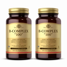 Solgar B-Complex 100" - 100 Vegetable Capsules, Paket von 2 - Energy Metabolism, Nervous System Support - Non-GMO, Vegan, Gluten Free - 200 Total Servings