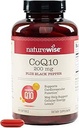 NatureWise CoQ10 200mg + Black Pepper Softgels - High Absorption Coenzym Q10 + Black Pepper - Antioxidant für Herzgesundheit + Zelluläre Energie - Vegan, Non-GMO, Glutenfrei - 200 Count[200-Day Supply]