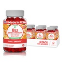 Vitamin B12 Gummi für Erwachsene - Tastiest proprietäre Formel - 3000mcg Methyl B-12 Hohe Absorption Energie Gummi - Non-GMO Vegan Vit B12 - Kaubar B 12 für Energieunterstützung und Knochengesundheit - 6 Pack