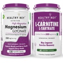 HealthyHey Nutrition Magnesium Glycinate 120 capsules & L-Carnitine & L-Tartrate 60 Capsules