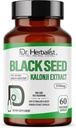 Dr. HERBALIST Schwarzer Seed Extrakt 350mg – 60 Vegan Kapseln | 10:1 Extrakt = 3.500mg Raw Black Seed Powder | Premium Nigella Sativa Supplement | High Thymoquinone | Natural Wellness Support
