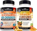 BioSchwartz Kurkumin mit schwarzem Pfeffer Extrakt 1500mg Komplex (1 Monat Versorgung) Plus Glucosamin Chondroitin MSM Triple Strength Joint Support Supplement (1 Monat Versorgung)