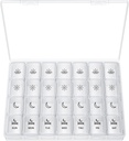 XL Pill Organizer 4 Mal pro Tag, BUG HULL Extra große wöchentliche Pille Box Case, 7 Tage Vitamin-Container täglich Pillenhalter für Cod-Liver Öl, Vitamine, Nahrungsergänzungsmittel (Weiß)