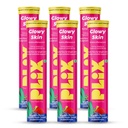 PLIX - THE PLANT FIX Glutathione Effervescent Tablets for Clear, Glowing & Youthful Skin | 500mg Glutathione, Vit E & Hyaluronic Acid | No Maltodextrin, No Sugar | Pack of 6 (90 tabs) | Strawberry