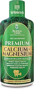 Tropical Oasis Liquid Calcium Magnesium | Fördert starke Knochen & Gesunde Zähne | 98% Max Absorption | 32 Fl Oz, 64 Serv