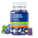 Magnesium Kalium-Ergänzungs-Gummi-Ergänzungs-Gummi-Gummi-Zitrat Plus Coenzym Q10, DHA, D3, Mineral & Calcium für Zzz, Leg Cramps & Muskel - 60 Blueberry-Gummien
