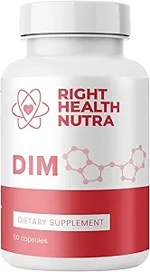 Right Health Nutra DIM Supplement 200 mg - 60 Kapseln - Formel mit Diindolylmethan, Kohlpulver, Broccoli Powder & Pomegranate Extract - Pflanzenbasierte Unterstützung für Wellness