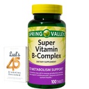 Spring Valley Super Vitamin B Complex Calciumcarbonat, Ascorbic Säure 100 Tabletten Bundle mit Luals 45 Diabetes Decodiert
