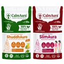 CalmAura Weight Loss Combo | SlimAura Weight Loss Herbal Powder 100g + ShuddhAura Detox & Cleanse Herbal Powder 100g | Ayurvedic Weight Management, Body Detox, Metabolism Support & Digestive Wellness Combo Pack