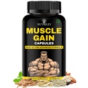 Nutriley Muscle Mass Gainer, Weight Gainer, bodybuilding supplements, Helps In Gain Weight, Build Muscle (60 Capsules)