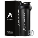 Protein Shaker Bottle with Blender Ball 700ml Gym Shaker | Leakproof BPA Free Mixer for Protein Shake | Odor-Resistant Spout Guard for Pre & Post Workout Supplements (Black)