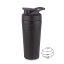 ATTRO Power Gym Stainless Steel Shaker Bottle with Wire Whisk Ball, Leakproof Protein Shaker for Gym, Workout & Fitness, 1000ml-Black