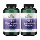 Swanson Triple Magnesium Complex - Mineralische Ergänzung - Natürliche Unterstützung - Mit Citrat, Oxid & Aspartate - (300 Kapseln, 400mg Jede, 2 Packung)