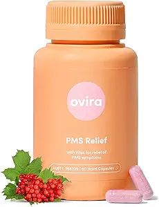 OVIRA PMS Ergänzung für Frauen | Vitex Berry Extract für Periodenkramps, Mood Unterstützung und Brust-Tenderness | Female Hormon Balance Supplement | Vegan & Cruelty Free - 60 Kapseln