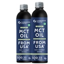 Carbamide Forte Pure MCT Oil C8 From USA | 100% Coconut Source | Keto & Paleo Friendly - 500ml Vegetarian Oil (Pack of 2)