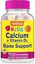WellJa Calcium 500mg + Vitamin D3 1000 IU (25 mcg) Gummi für Kinder - Knochengesundheit und Muskel-Supprt, Immununterstützung Gummy, Non GMO, Glutenfrei, Mix Fruit Flavors - 60 Gummie