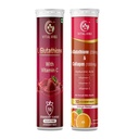 L-Glutathione 500mg + Hyaluronic Acid & Vitamin C – 40 Tabs + Veg Collagen 1000mg Effervescent – 10 Tabs, Skin Glow & Anti-Aging