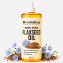 AROMATICO Flaxseed Oil for Skin, Hair, Scalp Massage & Lightweight DIY Beauty Care | Omega 3,6 & 9 Rich for Glowing Skin & Hair Growth - 200ml