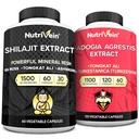 Nutrivein Premium Shilajit Kapseln und Fadogia Agrestis Supplement Bundle: Leistungsstarke Shilajit für Frauen und Männer + Fadogia Agrestis mit Tongkat Ali Ergänzung für Leistung, Ausdauer, & Vitalität