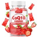 softbear CoQ10 Gummies 400mg Coenzym Q10 Ergänzung für Erwachsene, hohe Absorption coq10 Plus Omega-3, Magnesium, Vitamin B3 & Zink für Zelluläre Energie & Antioxidans, Erdbeeren Flavor 60 Zähler
