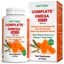 Nattura Complete Omega 3-6-7-9, Pure Sea Buckthorn Oil, European Quality, from Unrefined, Cold Pressed Whole Sea Buckthorn Wild Berries - 1.200mg - 2 Flaschen