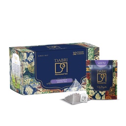 Dabri Chamomile Green Tea 32 Pyramid Dip Tea Bags | Natural Whole Leaf & Chamomile Flowers | Relieves Menstrual Cramps & Stress | Aids Sleep & Digestion | Supports Glowing Skin & Strong Hair