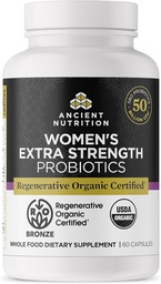 Antike Ernährung Regenerative Bio-zertifizierte Probiotika für Frauen, Probiotika Frauen Extrastärke, Gesunde Verdauung und Immunsystem Funktion Unterstützung, 25 Billion CFUs* Pro Serviving, 60 Count