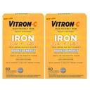 Vitron-C Eisen-Ergänzung, Einmal täglich, hohe Potenz Eisen Plus Vitamin C, Unterstützung Red Blood Cell Production, Dye Free Tablets, 60 Count, 2 Pack
