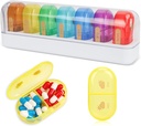 FYY Travel Pill Organizer, 14 Komponenten Tägliche Pille Organizer Portable Pille Case Detachable Tägliche Pille Box für Geldbeutel, um Vitamine, Kaffee Leberöl, Ergänzungen und Medikamente-Weiß