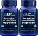 Lebensverlängerung 99mg Kalium mit Extend-Release Magnesium 250mg, 100 Veg Caps (Pack von 2) - Glutenfrei – Non-GMO – Vegetarische Ergänzung für Männer und Frauen - Dual-Action Mineral Formula