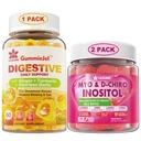 Bundle: Ginger Chews Supplement Gummie & Inositol Gummi Ideal 40:1 Ratio Myo & D-Chiro Inositol