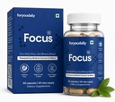 Focus Capsules for Memory, Concentration & Brain Fog – Brahmi, Shankhapushpi, Ashwagandha & 5 More Herbs | 8-in-1 Ayurvedic Brain Booster for Students & Professionals | Caffeine-Free, Vegan | 60 Capsules | GMP & Lab Tested