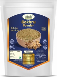 Biotic Natural Gokhru Powder 100gm - Tribulus Terrestris for Men - Gokshura Powder Organic - Gokharu Churna