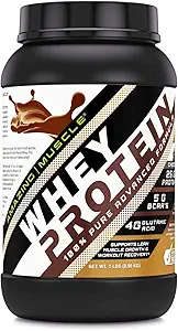 Erstaunliches Muskel 100 % Whey Protein Pulver * Fortgeschrittene Formel mit Whey Protein Isolat als primäres Ingredient zusammen mit Ultragefiltertem Whey Protein Konzentrat (Chocolate, 2 lb)