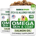 BARK&SPARK Omega 3 für Hunde - 360 Fish Oil Treats for Dog Shedding, Skin Allergy, Itch Relief, Hot Spots Behandlung - Joint Health - Skin and Coat Supplement - EPA & DHA Fatty Acids - Lachsöl