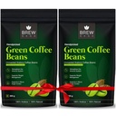 Brewsaga Unroasted Arabica Pure Green Coffee Beans Whole | Weight Management & Detox For Men & Women | Chlorogenic Acid for Natural Weight Loss | Body Detoxification Powder | 200g | Pack of 2 (2)