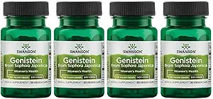 Swanson Soy-Free Genistein - Plant-Based Natural Supplement für Damen - Comfort & Balance - (60 Veggie Capsules, 125mg Jeder) 4 Pack