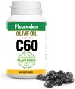 C60 angereichertes Olivenöl Kapseln, Pflanzenbasiert. (90 Count)