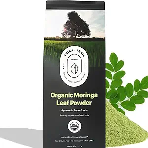 Bio Moringa Pulver | 8.01 oz | USDA Organic & Non-GMO | Roh aus Indien | Moringa Oleifera | Immununterstützung, Antioxidantien, Gesundes Haar