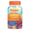 Emergen-C 750mg Vitamin C Gummi für Erwachsene, Immununterstützung Gummi, Glutenfrei, Erdbeere, Zitronen und Blaubeeren Flavors - 45 Count