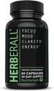 HERBERALL Nootropic – Brain Boost & Focus Support Supplement mit CoQ10, Glutathion, Grüner Tee, Alpha Lipoic Acid, Olive Leaf & Schwarz Pfeffer – 120 Vegan Kapseln